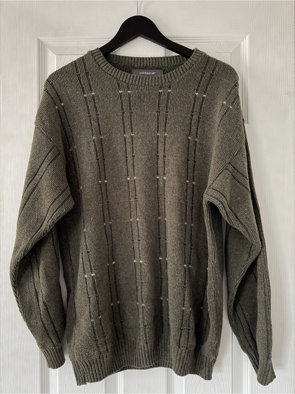 90’s Vintage Cozy Grandpa croft & barrow Men's Green Crewneck Sweater, Large